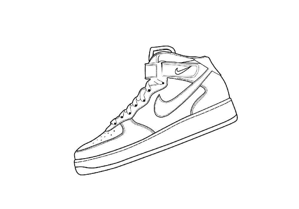 Vector line drawing shoe after image