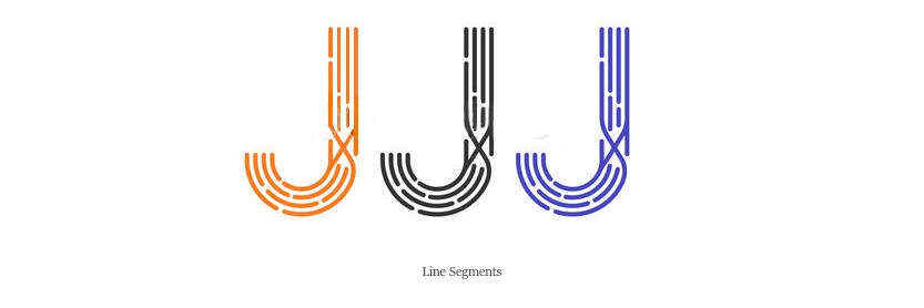 line-segment-style-logo-j