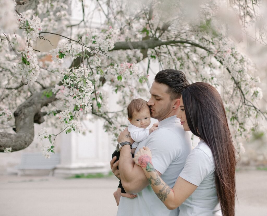 Family Photoshoot With Tree Backdrop