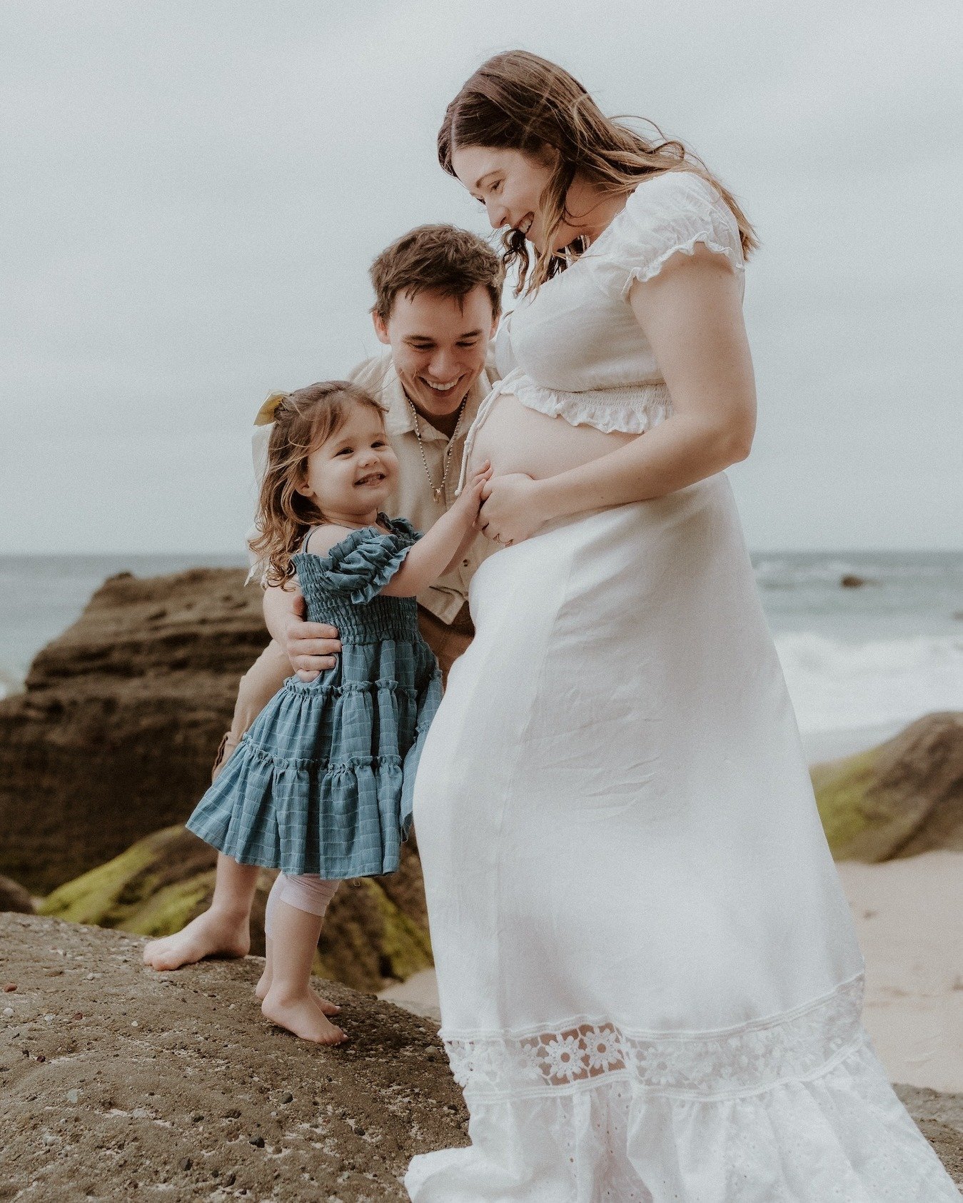 Beachside Maternity Family Portrait