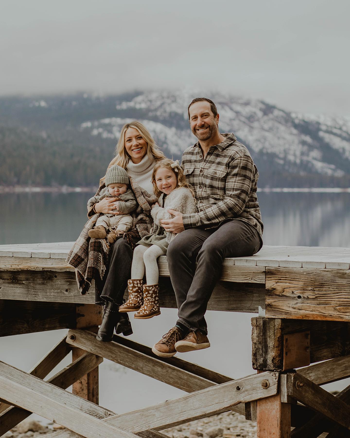 Cozy Lakeside Family Portrait