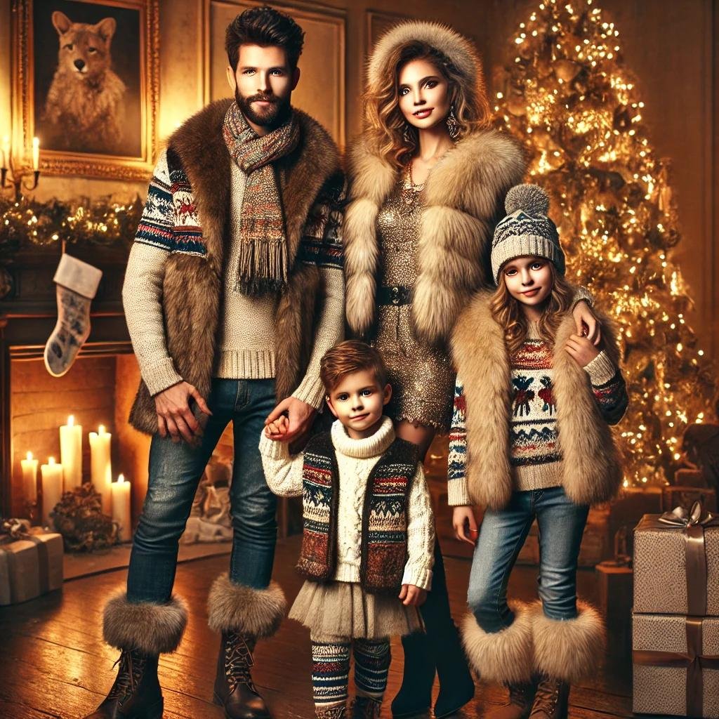 Family in Faux Fur