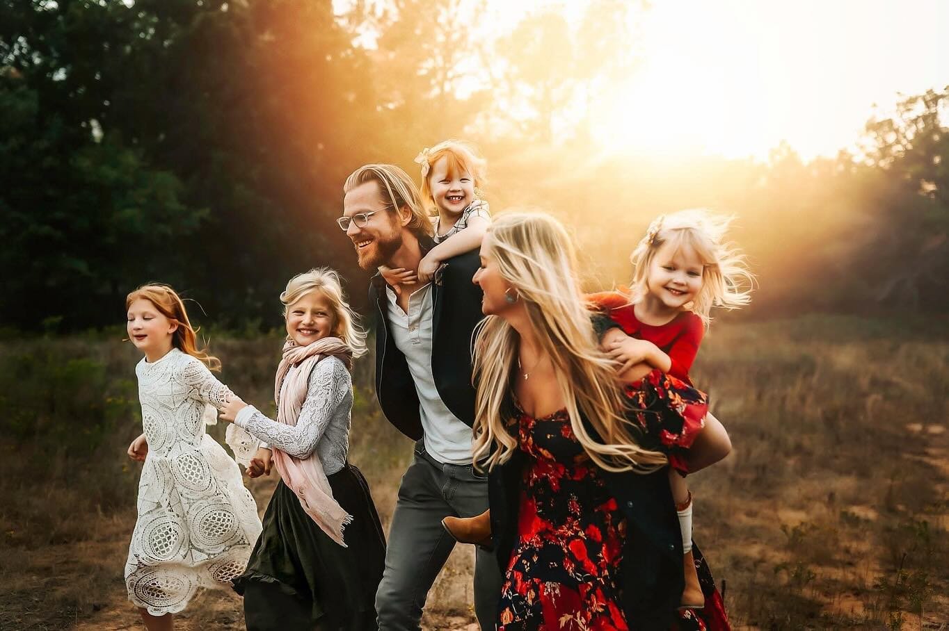 Playful Sunset Family Portrait