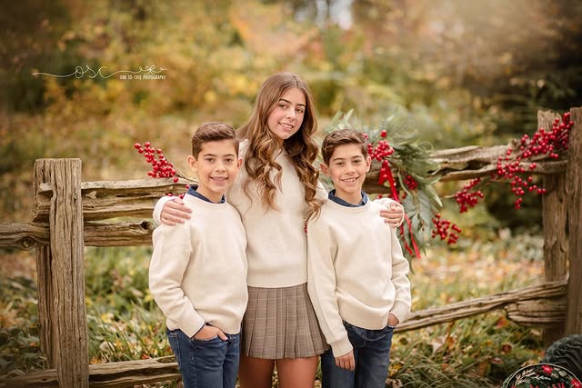 Rustic Holiday Sibling Portrait