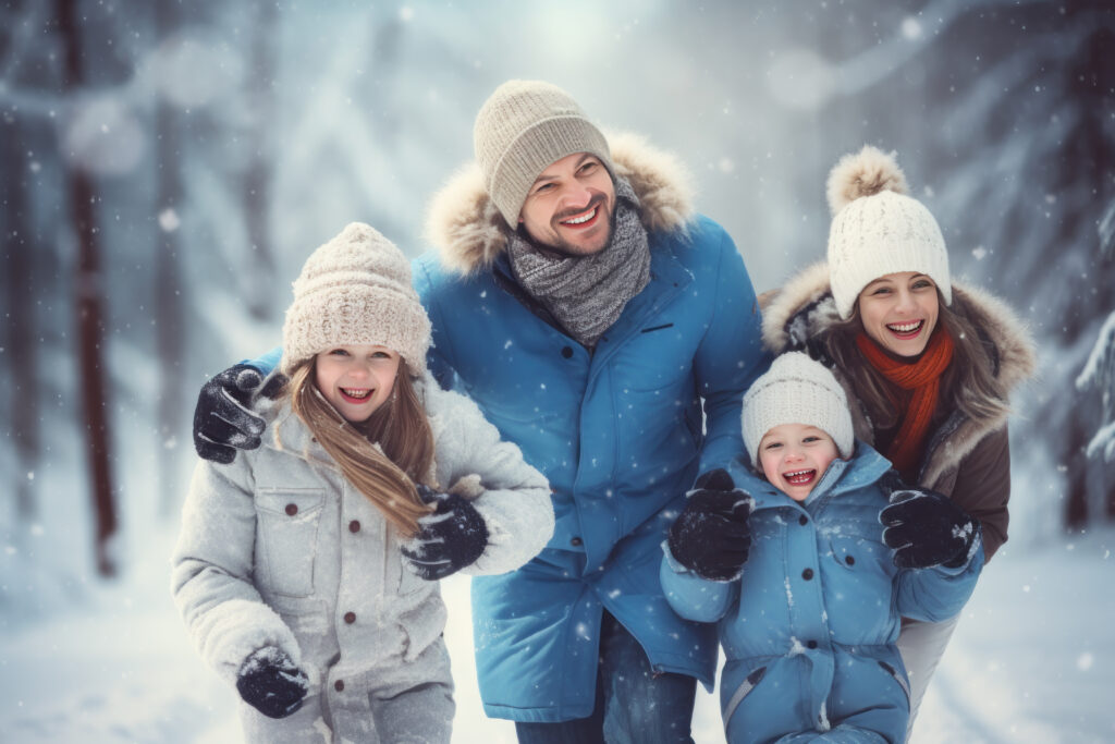 Snow-Covered Scenery for best backgrounds for outdoor family photos