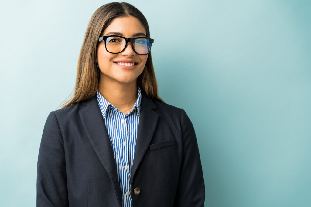 Use decent sunglasses for your professional headshots  female 