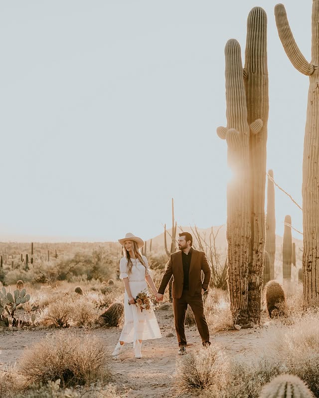 Desert Sunset Anniversary Photoshoot Idea