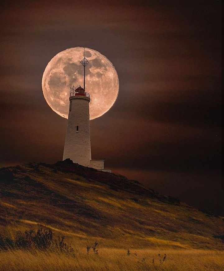 Lighthouse Moonrise Night Photography Idea