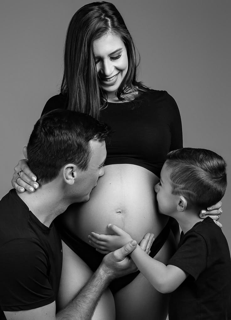Family Belly Cuddle Portrait