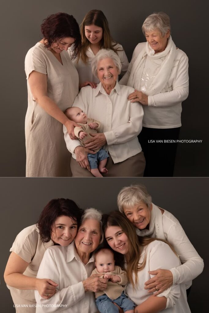 Multi-Generational Hands Holding Baby