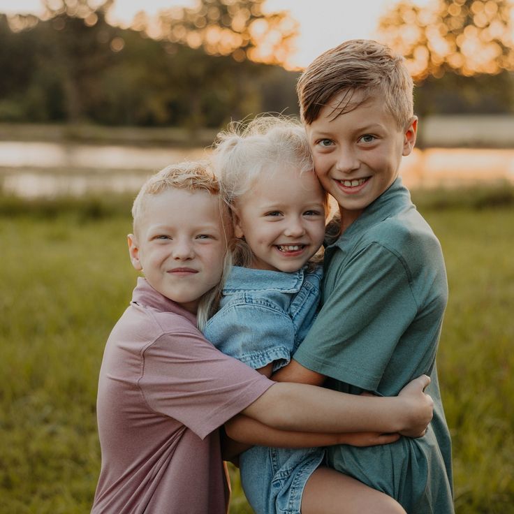 Sibling Sandwich Hug Portrait