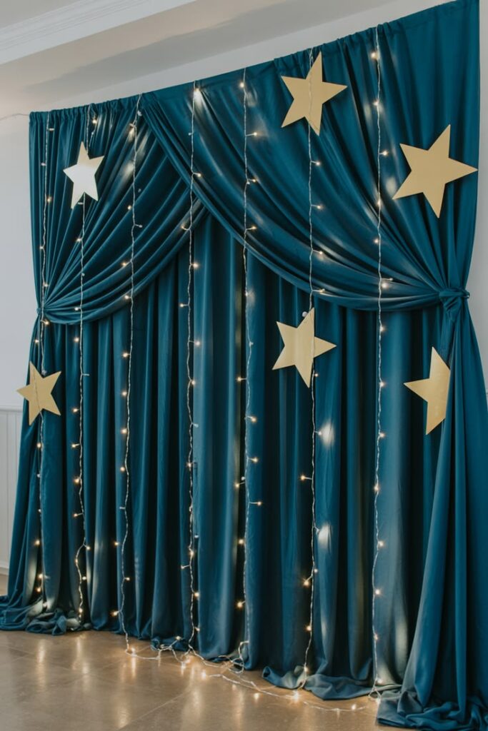 Star and Fairy Light Curtain