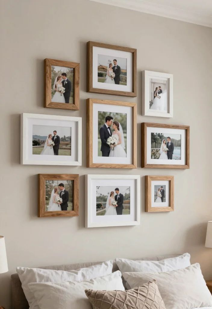bedroom photo wall ideas
