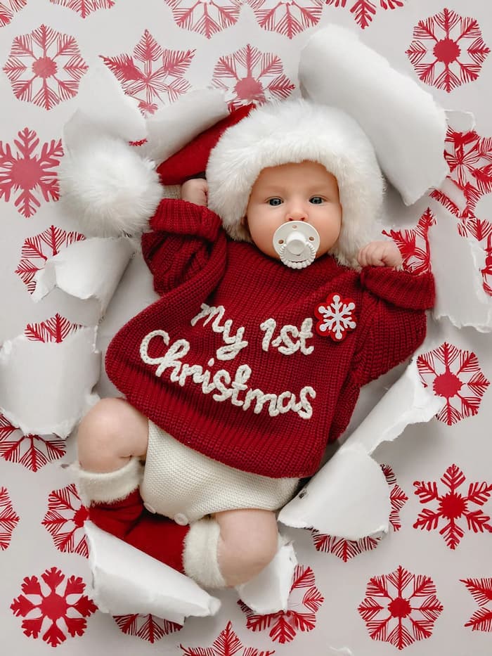baby first christmas photo ideas