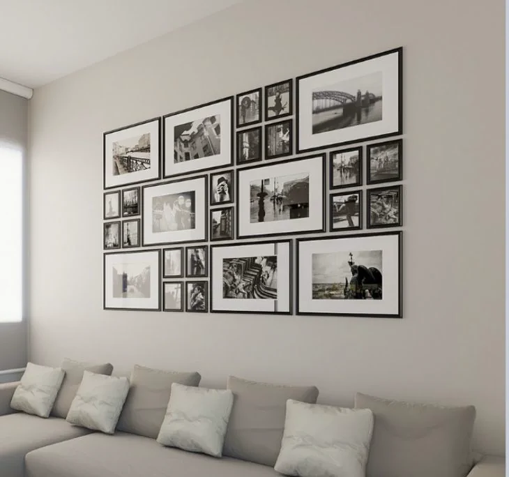 black and white photo wall ideas