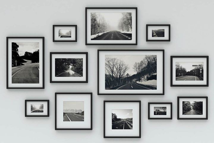black and white photo wall ideas