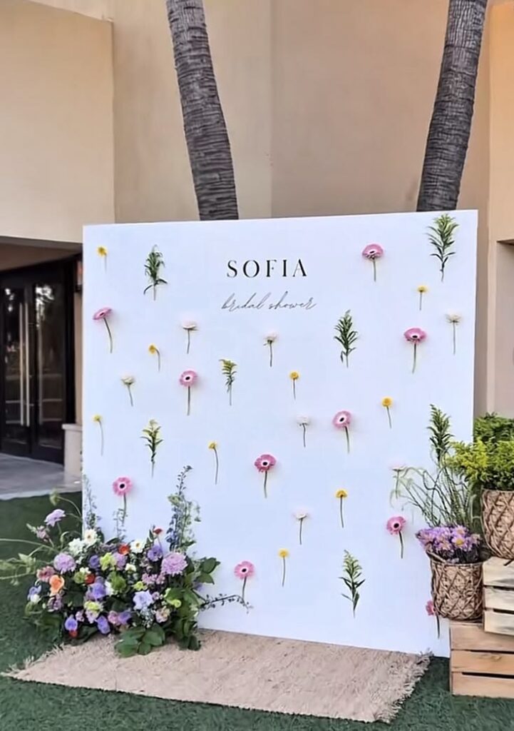 bridal shower photo backdrop ideas