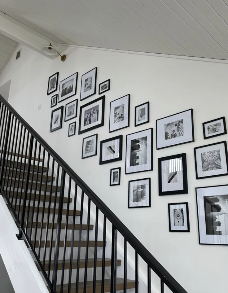 black and white photo wall ideas