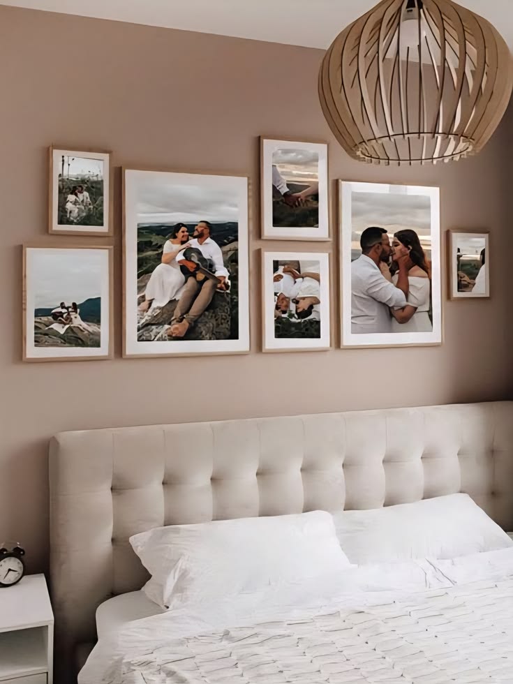 bedroom photo wall ideas
