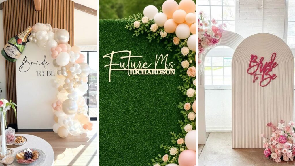 bridal shower photo backdrop ideas