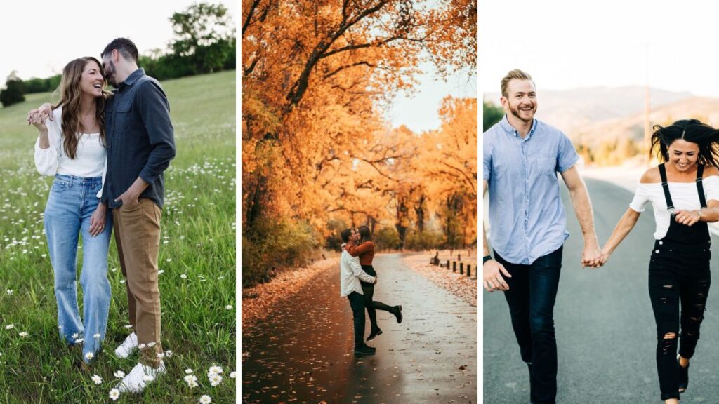 casual engagement photo outfit ideas