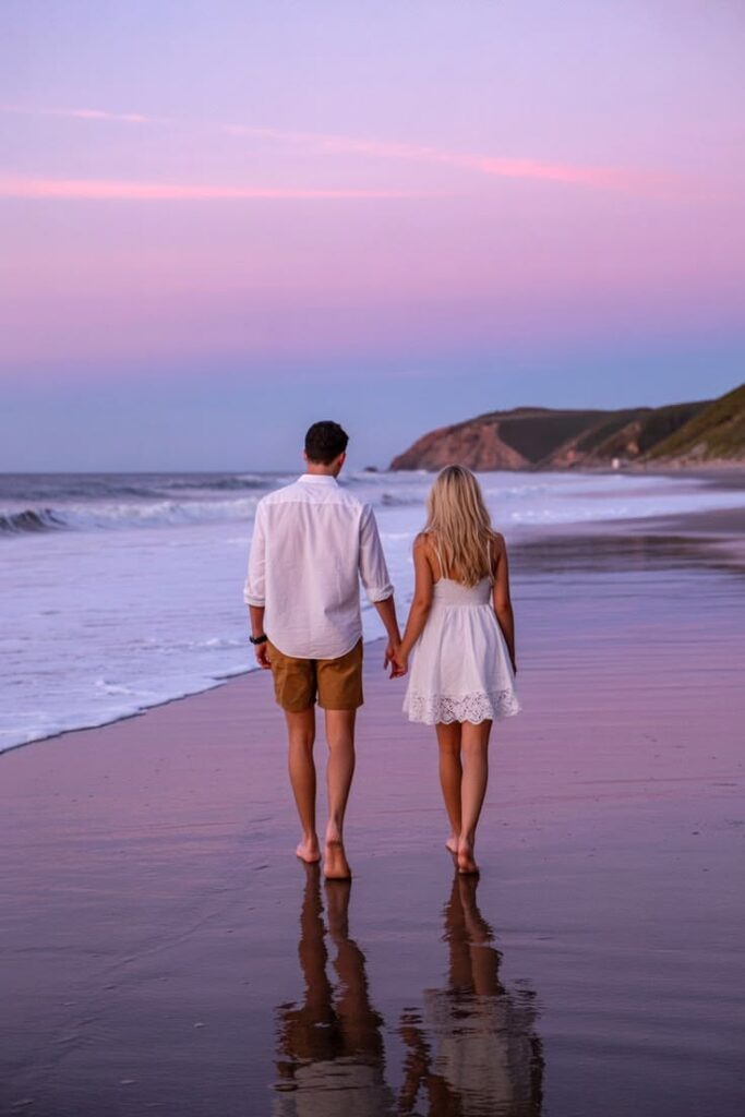 beach engagement photo ideas