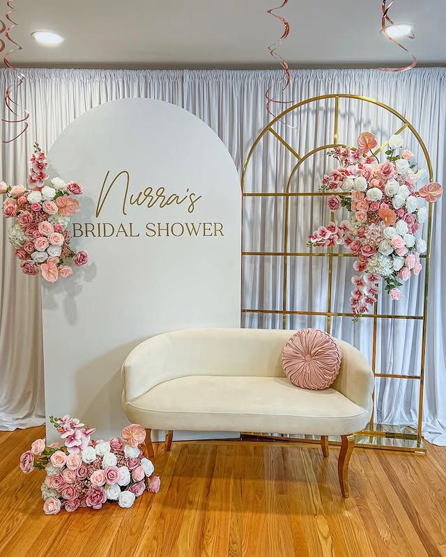 bridal shower photo backdrop ideas