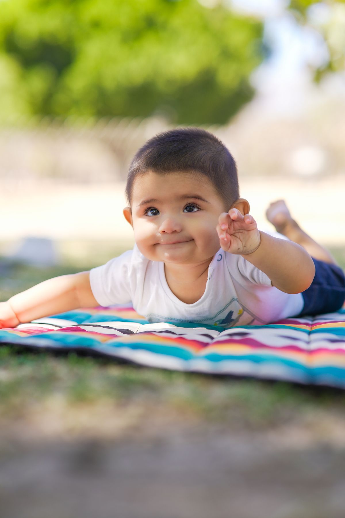 Month 4: Tummy Time Textures - baby photography idea