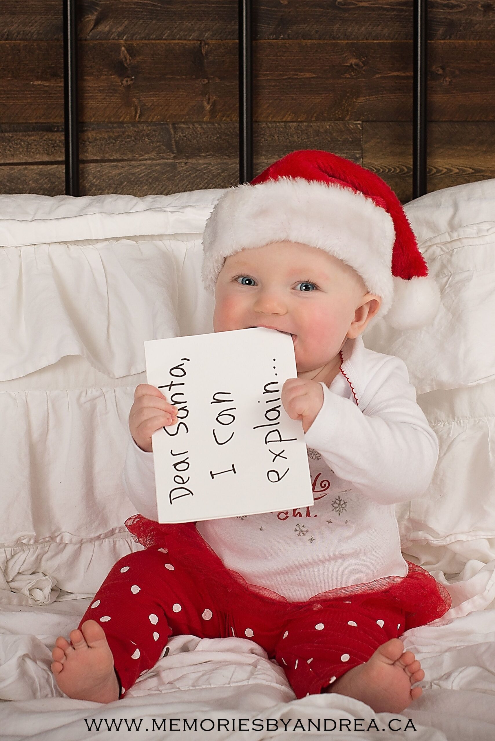 baby's first christmas photo shoot