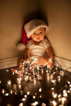 baby's first christmas photo shoot